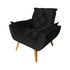 Poltrona Com Puff Opala Veludo Preto