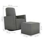 Poltrona Com Puff Para Maternidade Ibiza Suede Cinza