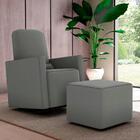 Poltrona Com Puff Para Maternidade Ibiza Suede Cinza