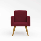 Poltrona Com Puff Para Quarto Sala Recepção – V8 Decor Marsala