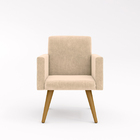 Poltrona Com Puff Para Quarto Sala Recepção – V8 Decor Nude