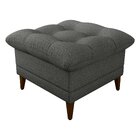 Poltrona Com Puff Para Sala De Estar Chumbo