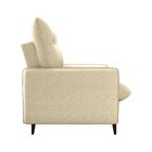 Poltrona Com Puff Para Sala De Estar Moderno Bege