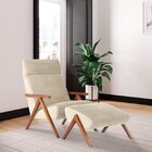 Poltrona Com Puff Relax Estilo Retrô D33 Yescasa Bege