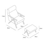 Poltrona Com Puff Relax Estilo Retrô D33 Yescasa Bege