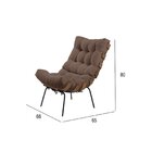 Poltrona Com Puff Veludo Costela Marrom