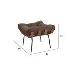 Poltrona Com Puff Veludo Costela Marrom