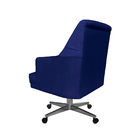 Poltrona Com Rodizio Paris Retro Suede Azul Marinho - Dominic