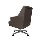 Poltrona Com Rodizio Paris Retro Suede Marrom - Dominic Decor