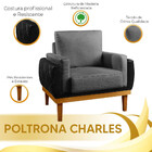 Poltrona Compose Charles Linho Com Corano - Star Confort