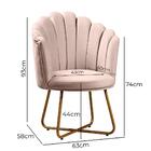 Poltrona Conchinha Pérola Base De Metal  Decorativa Veludo -