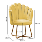 Poltrona Conchinha Pérola Base De Metal  Decorativa Veludo -