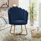 Poltrona Conchinha Pérola Base De Metal  Decorativa Veludo -