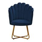 Poltrona Conchinha Pérola Base De Metal  Decorativa Veludo -