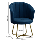 Poltrona Conchinha Pérola Base De Metal  Decorativa Veludo -