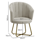 Poltrona Conchinha Pérola Base De Metal  Decorativa Veludo -