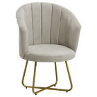 Poltrona Conchinha Pérola Base De Metal  Decorativa Veludo -