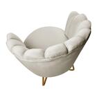 Poltrona Conchinha Pérola Base De Metal  Decorativa Veludo -