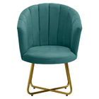Poltrona Conchinha Pérola Base De Metal  Decorativa Veludo -