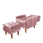 Poltrona Confortável Com Puff Veludo Rose Katrina Shop Jm