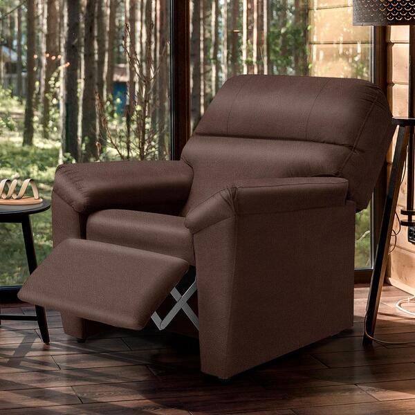 Poltrona Confortável Corino Marrom Lisboa Shop Jm