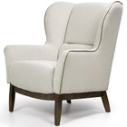 Poltrona Confortável Milena Base Madeira Linho Geométrico/lin