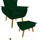 Poltrona Confortável Para Leitura Com Descanso P/os Pés Suede