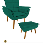 Poltrona Confortável Para Leitura Com Descanso P/os Pés Suede