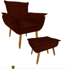 Poltrona Confortável Para Leitura Com Descanso P/os Pés Suede