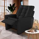 Poltrona Confortável Preto Corino Miles Shop Jm