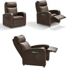Poltrona Confortável Reclinável Corino Café Flavia Shop Jm