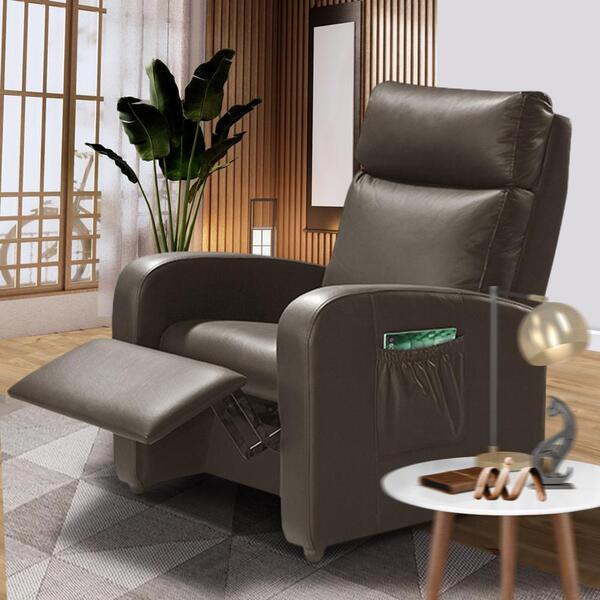 Poltrona Confortável Reclinável Corino Café Flavia Shop Jm