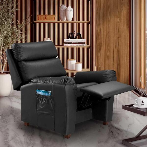 Poltrona Confortável Reclinável Corino Preto Alison Shop Jm