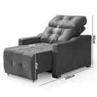 Poltrona Confortável Reclinável Suede Cinza Queen Shop Jm