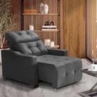 Poltrona Confortável Reclinável Suede Cinza Queen Shop Jm