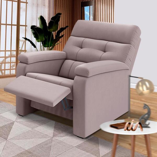 Poltrona Confortável Rosê Veludo Damen Shop Jm