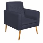 Poltrona Corano Com Pés Palito Bali  Azul Marinho