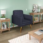 Poltrona Corano Com Pés Palito Bali  Azul Marinho