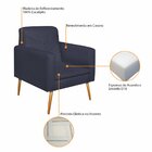 Poltrona Corano Com Pés Palito Bali  Azul Marinho