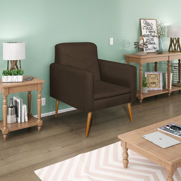 Poltrona Corano Com Pés Palito Bali  Marrom