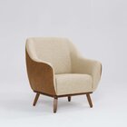 Poltrona Corano E Linho Base Madeira Paloma Mescla Terracota