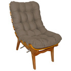 Poltrona Costela + Puff Decorativo - Suede Cappuccino