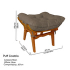 Poltrona Costela + Puff Decorativo - Suede Cappuccino