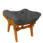 Poltrona Costela + Puff Decorativo - Suede Cinza