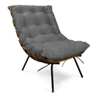 Poltrona Costela Base Fixa Preta Sala De Estar Corino Text Ci