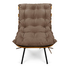 Poltrona Costela Base Fixa Preta Sala De Estar Corino Text Ma