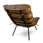 Poltrona Costela Base Fixa Preta Sala De Estar Corino Text Ma