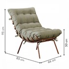 Poltrona Costela Com Puff Cobre/linho Bege 3965 - Mais Decor