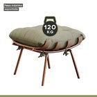 Poltrona Costela Com Puff Costela M06  Cobre/linho Bege