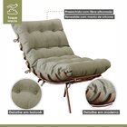 Poltrona Costela Com Puff Costela M06  Cobre/linho Bege